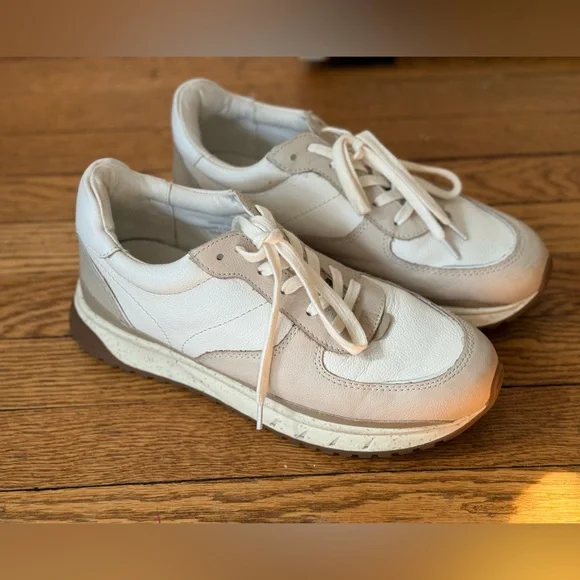 Madewell Kickoff Trainer Sneakers in Neutral Colorblock Leather - Size 9 - Picture 1 of 7